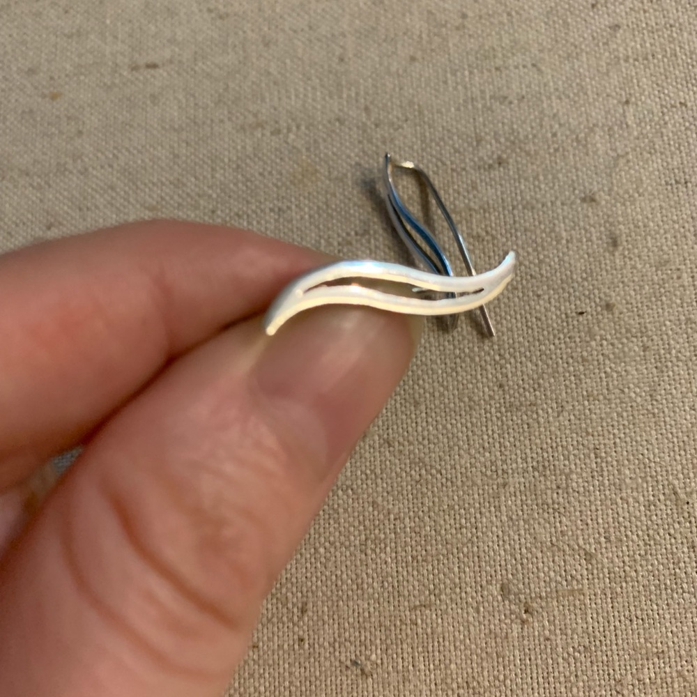 Sterling Silver Elf Leaf Swirl Celtic Ear Climbers